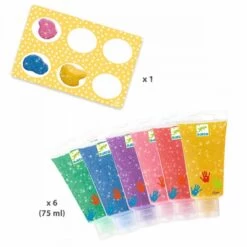 6 Tubes De Peinture à Doigts Paillettes LES COULEURS Djeco -Magasin De Jouets 6 tubes de peinture a doigts paillettes les couleurs djeco 1200 1200 1609730