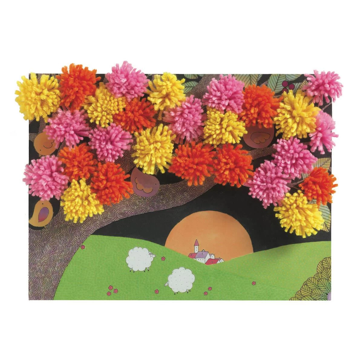 Atelier Collage Explosion De Pompons LES PETITS Djeco 2 Atelier Collage Explosion De Pompons LES PETITS Djeco – Image 2