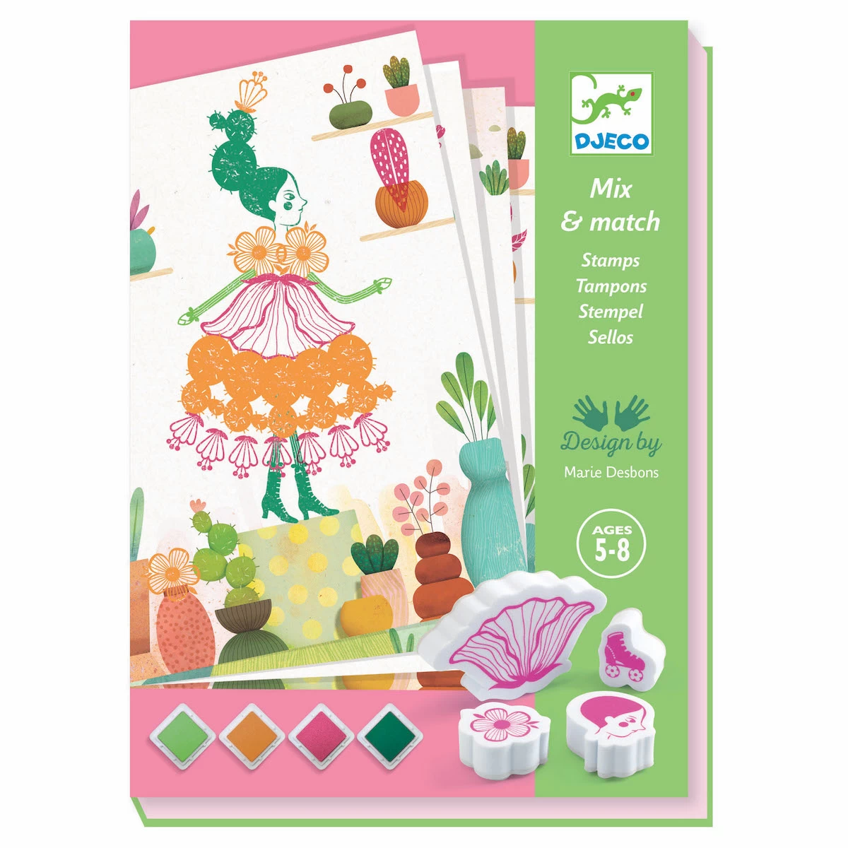 Atelier Tampon Flower Girls LES PLUS GRANDS Djeco 2 Atelier Tampon Flower Girls LES PLUS GRANDS Djeco – Image 2