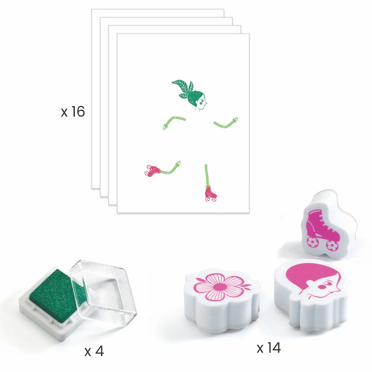 Atelier Tampon Flower Girls LES PLUS GRANDS Djeco 3 Atelier Tampon Flower Girls LES PLUS GRANDS Djeco – Image 3