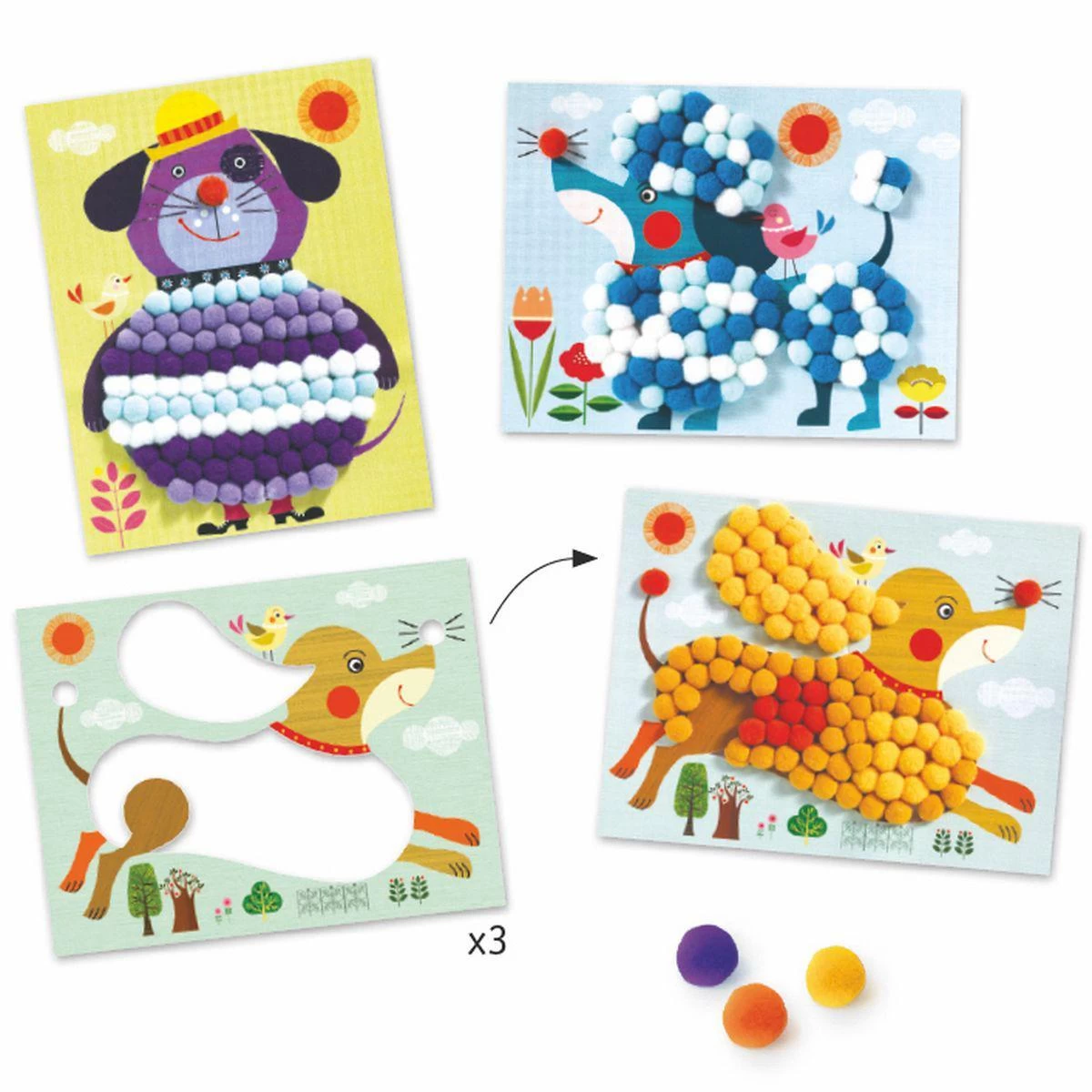 Les Petits - Collages DES CHIENS À CARESSER Djeco 2 Les Petits - Collages DES CHIENS À CARESSER Djeco – Image 2