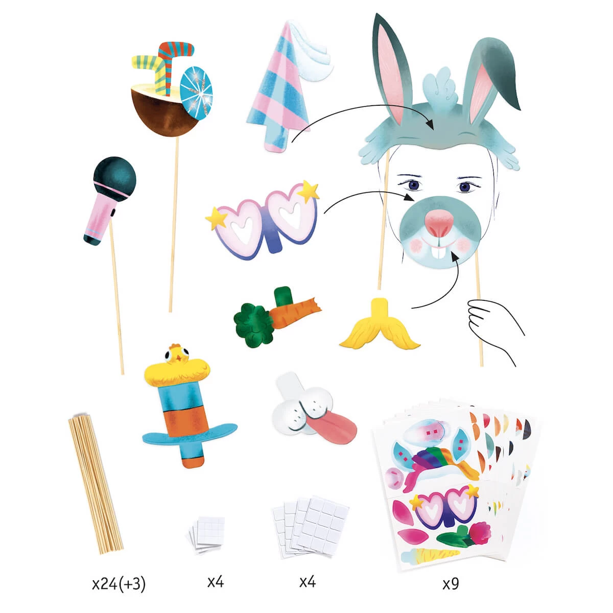 Photobooth à Créer Ballons & Co La Fiesta Des Animaux DIY Djeco 2 Photobooth à Créer Ballons & Co La Fiesta Des Animaux DIY Djeco – Image 2