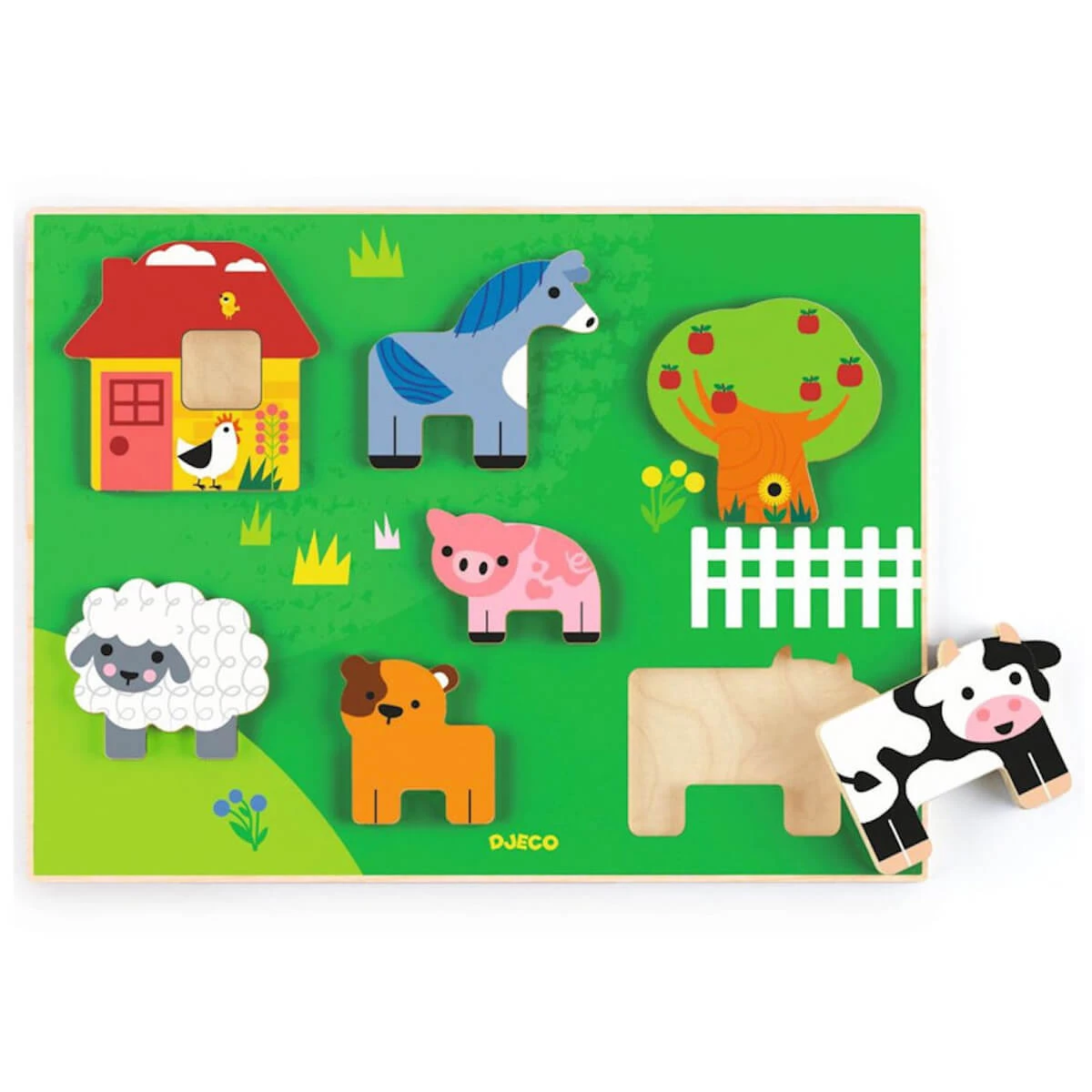 Puzzle D'encastrement Bois Farm Story Djeco 1 Puzzle D'encastrement Bois Farm Story Djeco