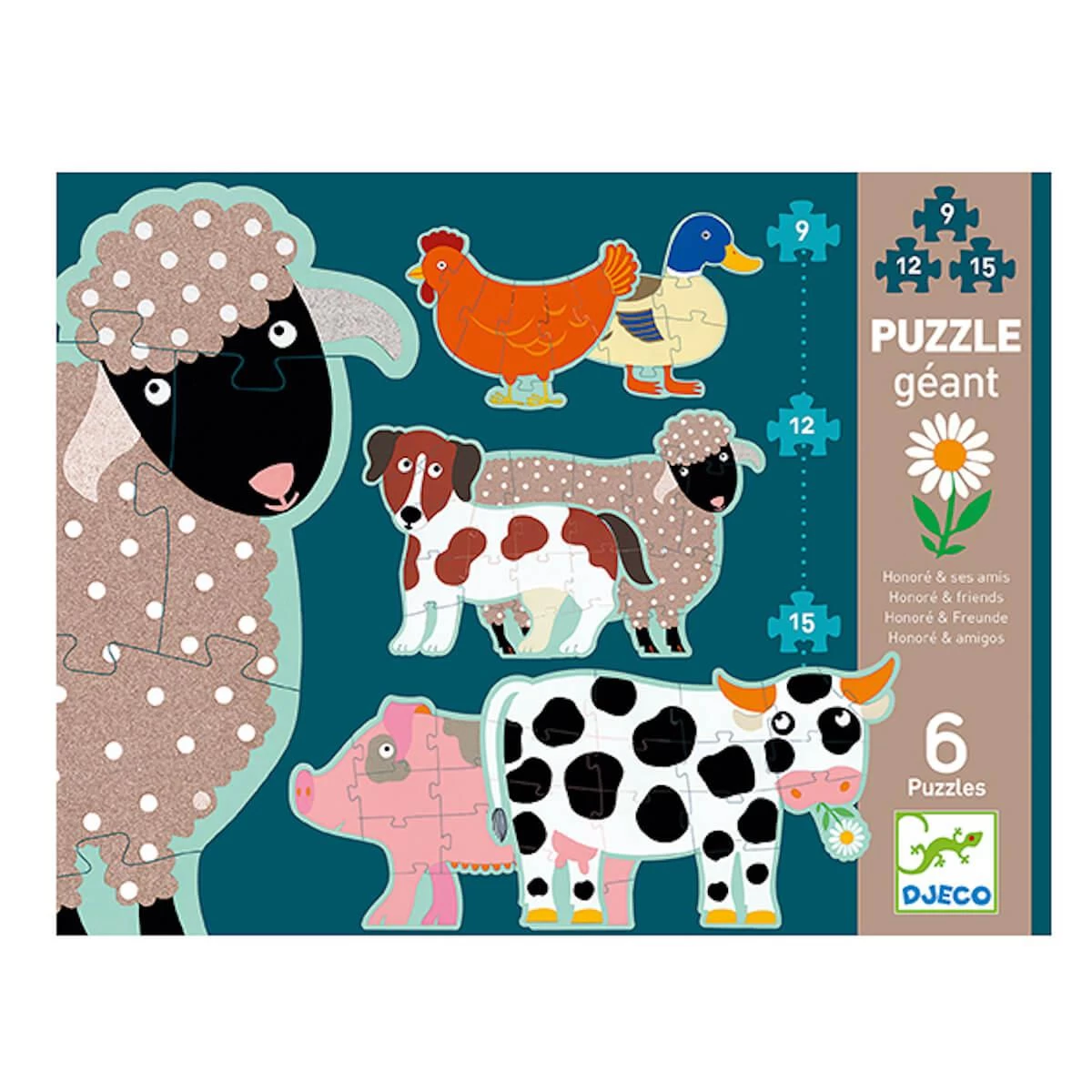 Puzzle évolutif HONORÉ ET SES AMIS Djeco 1 Puzzle évolutif HONORÉ ET SES AMIS Djeco