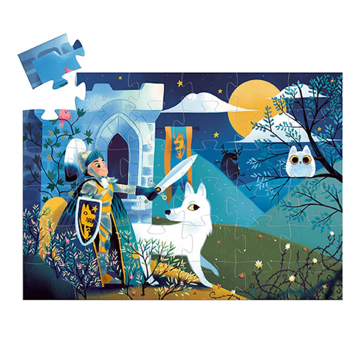 Puzzles Silhouettes Le Chevalier De La Pleine Lune-36pcs Djeco 2 Puzzles Silhouettes Le Chevalier De La Pleine Lune-36pcs Djeco – Image 2